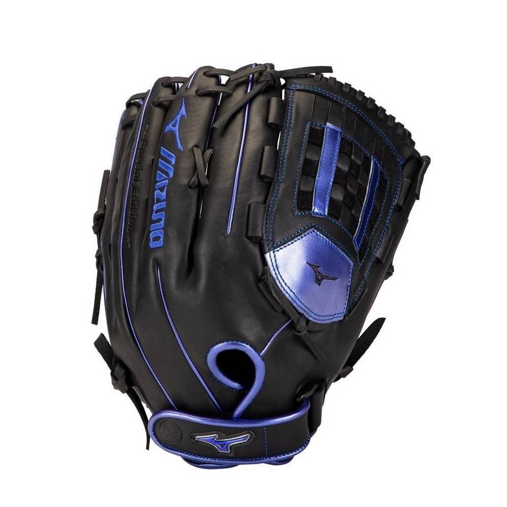 Mens Mizuno MVP Prime SE Slowpitch 14" Softball Gloves Black/Royal Philippines (OPFBLW479)